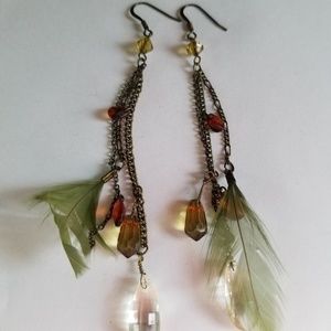 Boho feather earrings